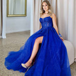 Iris Corset Lace Gown - Royal Blue