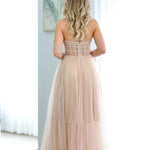 Jasmine Corset Tulle Gown - Blush