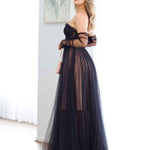 Jasmine Corset Tulle Gown - Black