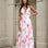 Julian Halterneck Maxi Dress Pink Print Front