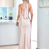 Juniper Corset Satin Gown - Champagne