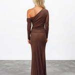 Kate Long Sleeve Maxi Dress Brown Back