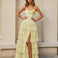 Kay Corset Layered Gown Lemon Front