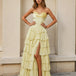 Kay Corset Layered Gown Lemon Front