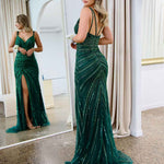 Lana Sequin Gown - Emerald