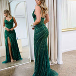 Lana Sequin Gown - Emerald