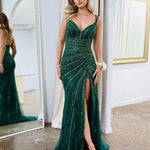 Lana Sequin Gown - Emerald