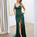 Lana Sequin Gown - Emerald