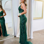 Lana Sequin Gown - Emerald