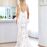 Letisha Sequin Gown - White and Nude