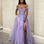 Liliane Embroidered Corset Tulle Gown Lilac Front