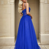 Lilla Corset Tulle Gown Cobalt Back
