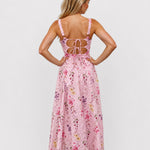 Lily Broderie Floral Maxi Dress Pink back