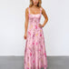 Lily Broderie Floral Maxi Dress Pink front