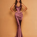 Livia Satin Gown Burnt Umber front