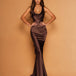 Livia Satin Gown Burnt Umber front