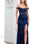 Lorel Embroidered Corset Gown - Navy