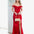 Lorel Embroidered Corset Gown - Red