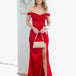 Lorel Embroidered Corset Gown - Red