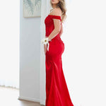 Lorel Embroidered Corset Gown - Red