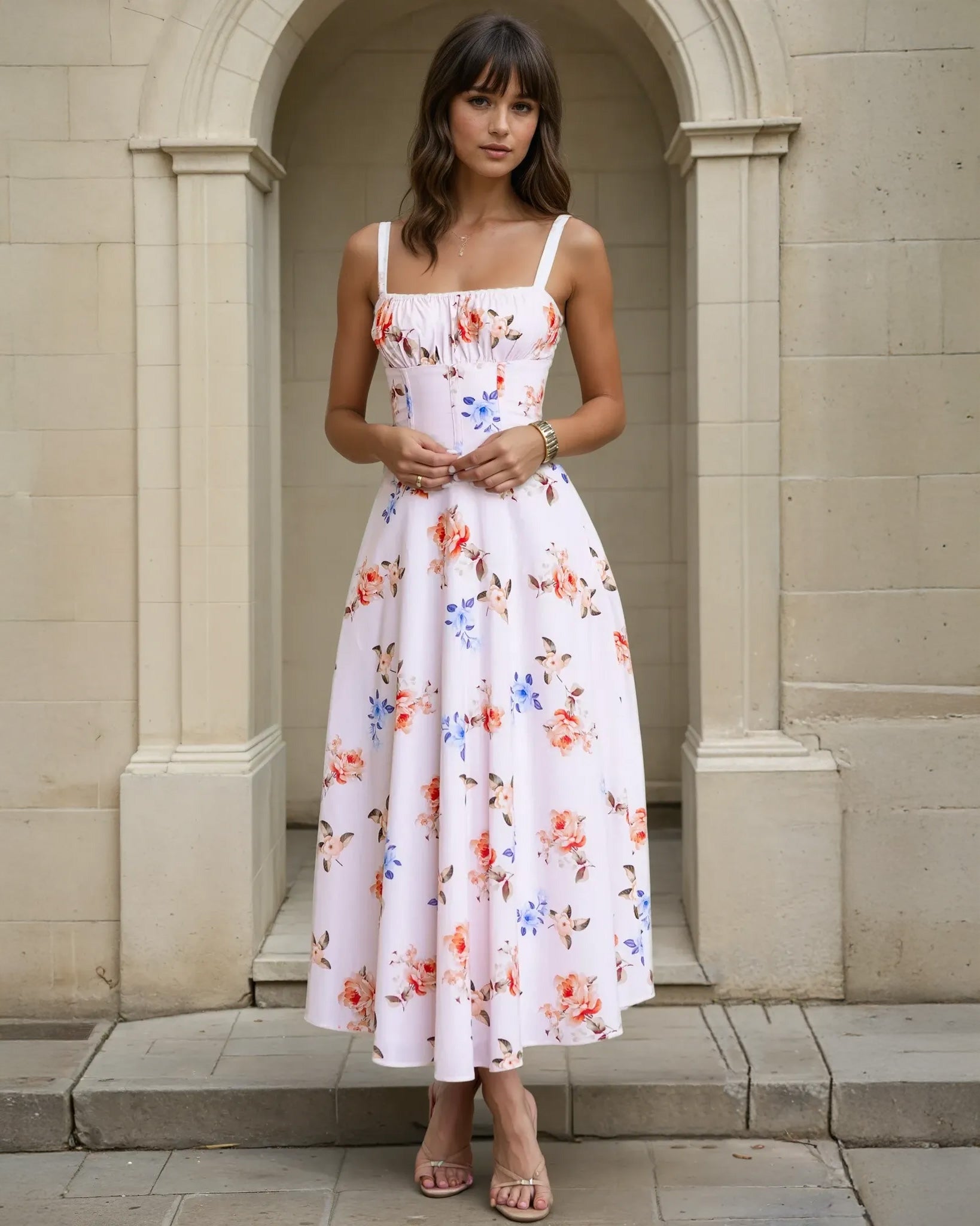 Lucca Maxi Dress White Print