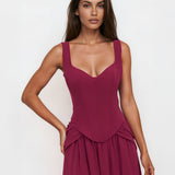 Lucia Maxi Dress Plum front close
