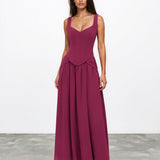 Lucia Maxi Dress Plum front
