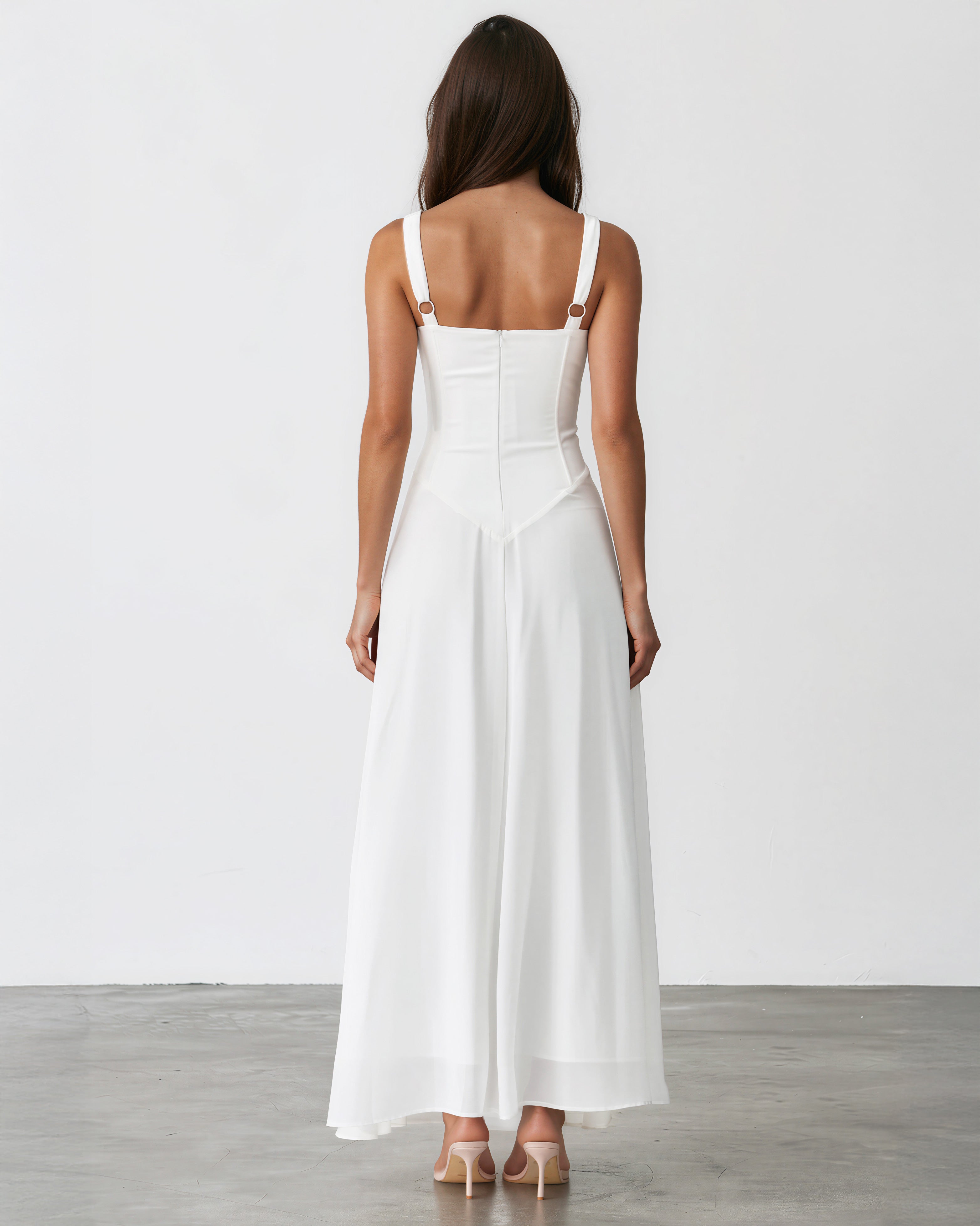 Lucia Maxi Dress White back