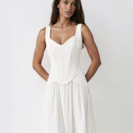 Lucia Maxi Dress White front close