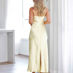 Maria Satin Maxi Dress - Yellow