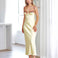 Maria Satin Maxi Dress - Yellow