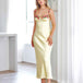 Maria Satin Maxi Dress - Yellow