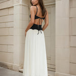 Mariana Maxi Dress Black Beige Back