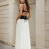 Mariana Maxi Dress Black Beige Back