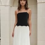 Mariana Maxi Dress Black Beige Front