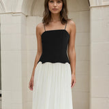 Mariana Maxi Dress Black Beige Front