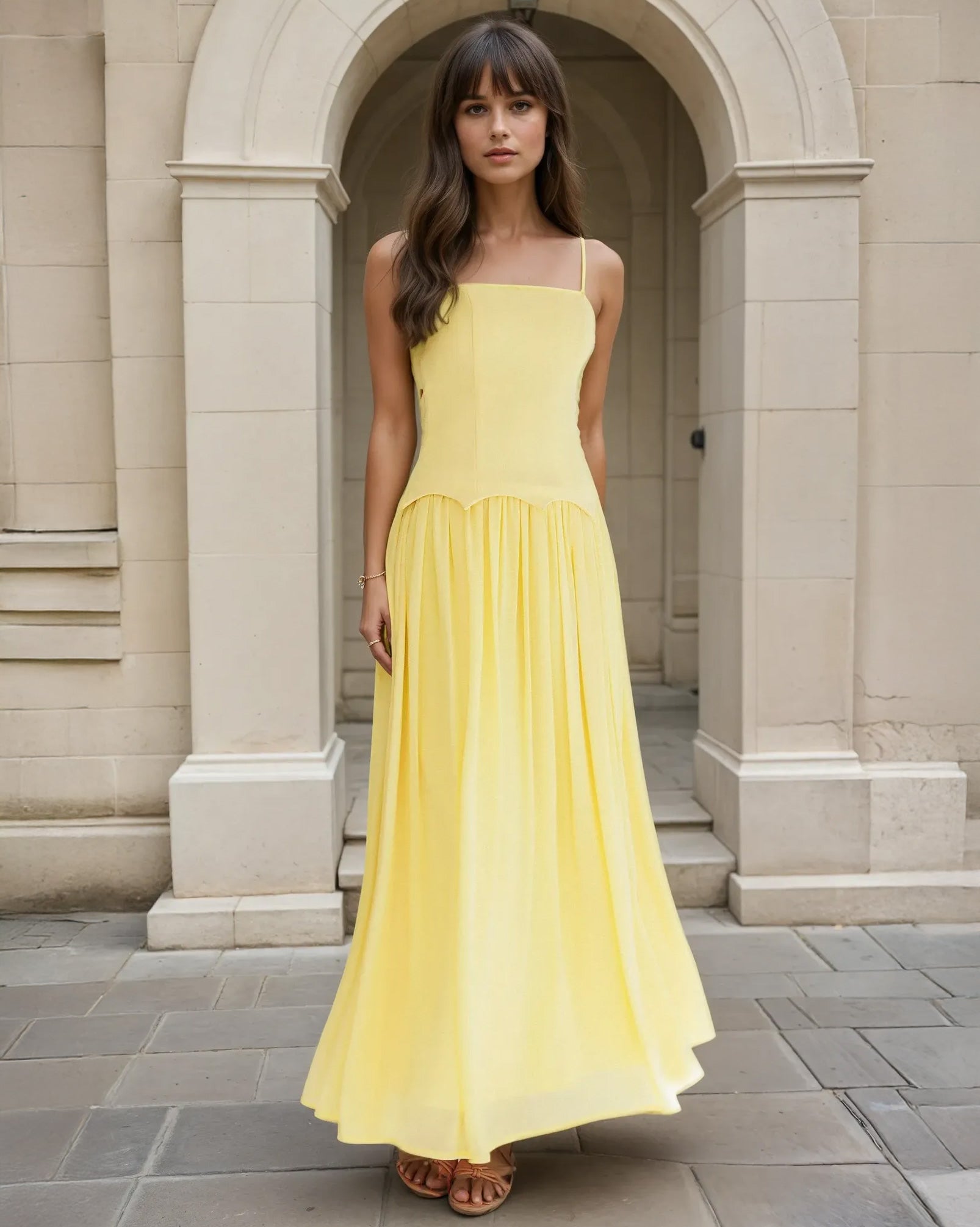 Mariana Maxi Dress Yellow Front
