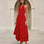 Maribel Halterneck Maxi Dress Red Front