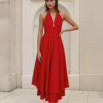 Maribel Halterneck Maxi Dress Red Front