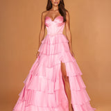 Mariella Layered Corset Gown Pink Front