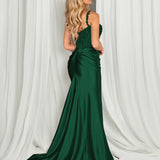 Marleen Corset Satin Gown - Emerald