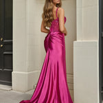 marleen satin fitted dress pink corset