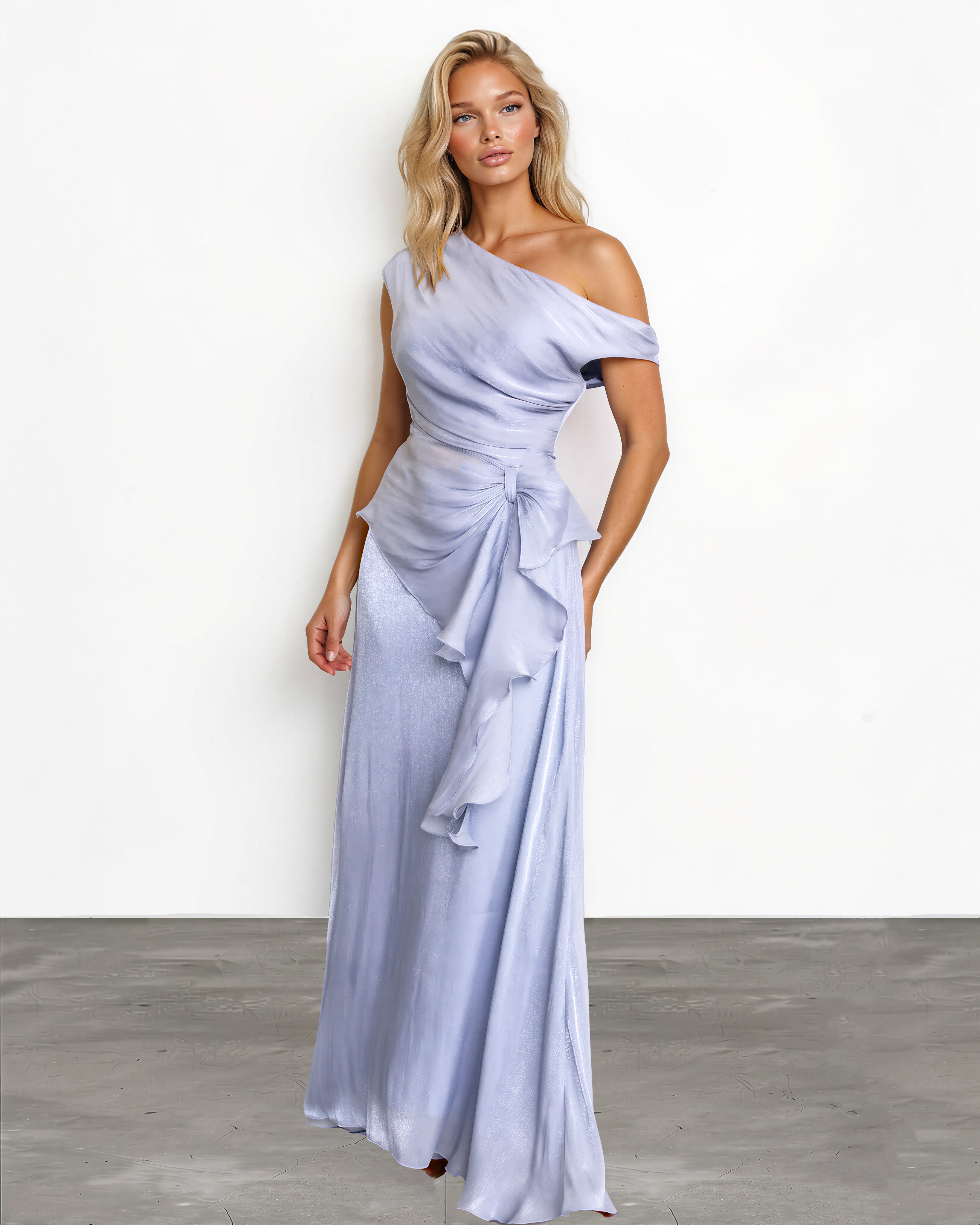 Marley Organza Top & Skirt Set Dusty Blue