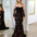 Matilda Strapless Lace Gown - Black