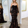 Matilda Strapless Lace Gown - Black