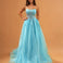 Melina Tulle Corset Gown Aqua Front