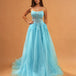 Melina Tulle Corset Gown Aqua Front