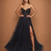 Milla Strapless Beaded Gown Black Front