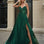Milla Strapless Beaded Gown Emerald Front