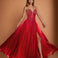 Milla Strapless Beaded Gown Red Front